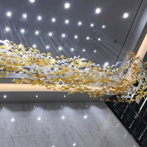 Liyu Twisted Leaf Hanging <b>Ceiling</b> Decor <b>Light</b> 1x1x1m LED Hotel Guesthouse Chandelier Pendant Lighting - Product Image 4