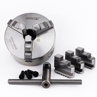 SANOU Mandrin de tour en acier à trois mors auto-centrant, trou surdimensionné 38mm, 125mm, K11-125, Dureté HRC55-62, Précision 0.05mm, Barre longue
