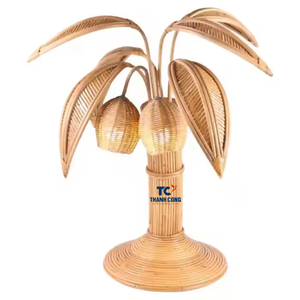 Último DISEÑO DE Vietnam, recién llegado, artesanía Natural 100%, lámpara de mesa en forma de árbol de coco de ratán para decoración de mesa - Product Image 1