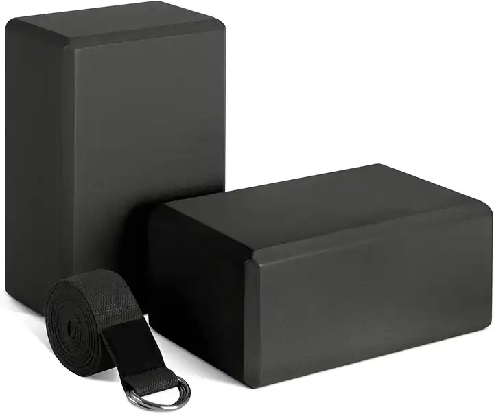 Blocchi Yoga 2 Pezzi Kit Yoga 2 Blocchi Schiuma EVA - Con Fascia Elastica E Guida Esercizi Bande Elastiche Allenamento - 5