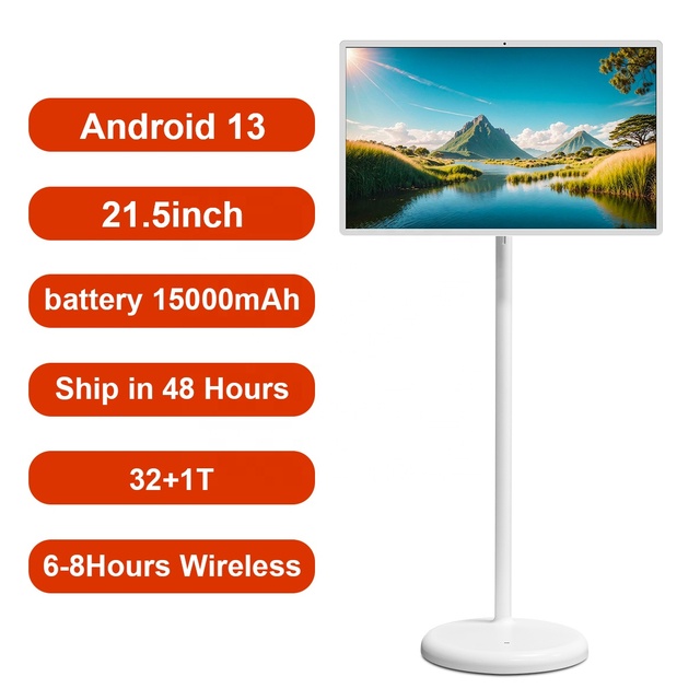 21.5 Inch Mobile Interactive Display Touch Screen Smart Monitor with Camera for Meeting Classroom Presentation