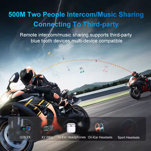 Auriculares para Casco <span class=keywords><strong>de</strong></span> Motocicleta para 2 Conductores, Intercomunicador con Radio FM, Función <span class=keywords><strong>de</strong></span> Compartir Música, Asistente <span class=keywords><strong>de</strong></span> Voz, Auriculares para Casco - Product Image 2
