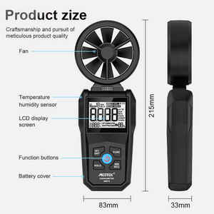 Am610 גודל מיני מהירות רוח מטר 0.8-30 m/s מהירות רוח טמפרטורת אוויר מטר - Product Image 3