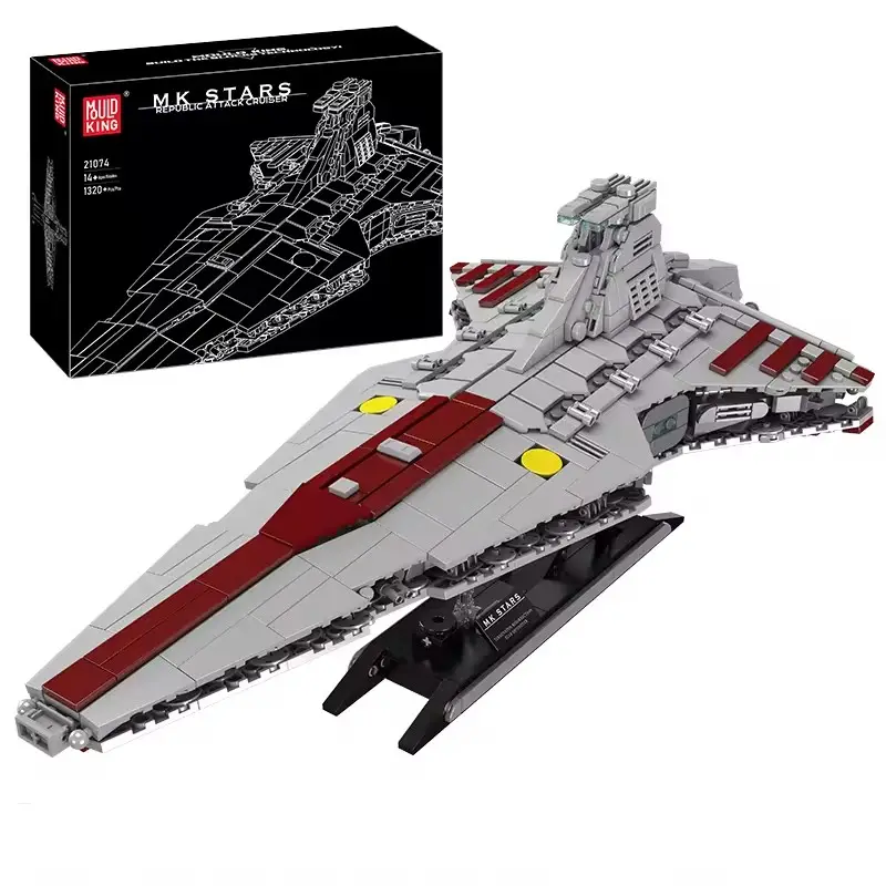 Mould King 21074 Republic Attack Cruiser Mould MOC Executor Star Dreadnought War Ship DIY Assemble Building Block Sets