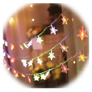 חדש חיצוני אורות חג המולד כוכב ליאנגט Led מחרוזת קישוט חדר חתונה אור חג 3m 20led תיבת סוללות
