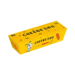 Wholesale Biodegradable Kraft Paper Cardboard Hot Dog Corn Dog Snack paper Box With Lid