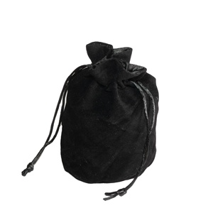 Pochette à <span class=keywords><strong>dés</strong></span> double couche en satin et velours noir, couleurs assorties - Product Image 6