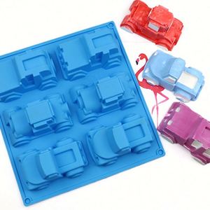 Molde de Silicona Ecológico de 6 Cavidades con Forma de Vehículos para Velas, Jabones y Resina, Libre de BPA, Reutilizable, OEM/ODM - Product Image 1