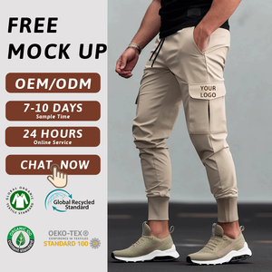 Pantalones Cargo Tácticos para Hombre OEM Personalizados, Color Caqui, Ajuste Delgado, con Puños, Etiqueta Privada, Venta al por Mayor, Deportivos, Cónicos, Utilitarios - Product Image 1