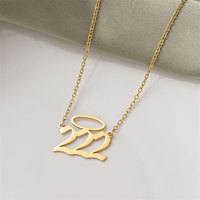 Kalung Liontin Angka 222 Trendy Custom dari Baja Tahan Karat 316L Berlapis Emas Pvd 14k 18k untuk Wanita Grosir