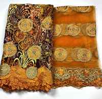 Kain Batik Renda Tali Guipure Afrika Bordir Terbaru 5 Yard/Potong untuk Kerajinan Tas, Gorden, dan Sarung