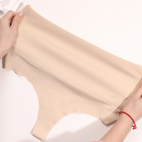 Ladies Ice Silk Thongs Panties Wholesale Women Thin Traceless Briefs Everyday Solid Invisible Seamless Shaper Panties
