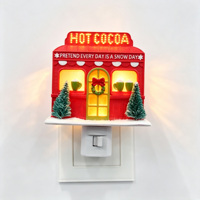 Lámpara de Noche de Resina con Diseño de Tienda de Chocolate Caliente Navideña, Enchufable, para Decoración del Hogar, Venta al por Mayor, Regalo Personalizado