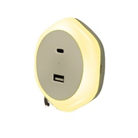 Mini Lámpara Nocturna LED con Enchufe y Puerto de Carga