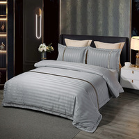 Housse de couette brodée, ensemble de draps en velours, housse de couette rayée, couvre-lit blanc pour hôtel, drap de lit en velours, draps blancs pour hôtel