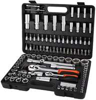 Juego de Herramientas de Reparación para Auto y Hogar de 108 Piezas, Acero al Carbono OEM, Estuche Rígido, Llaves y Vasos, 1 Año de Garantía