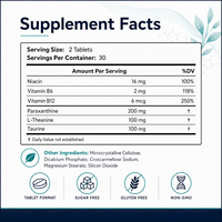 Comprimés de Paraxanthine pour une énergie propre quotidienne, une concentration accrue et une clarté mentale avec L-Théanine, Taurine et Vitamines B – Marque privée OEM ODM