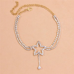 Venta al por mayor Boho Star Crystal Tassel Cross <span class=keywords><strong>Tobillera</strong></span> Set Plata Tobillo Pie Pulsera Mujeres - Product Image 4