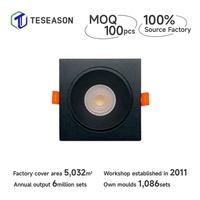 Plafonnier carré en aluminium moulé sous pression TN10AS1-Z |   Coupe de 95 mm, diamètre de 110 mm |   Tasse anti-reflet profonde |   Ampoule à chargement frontal |   MR16 GU10