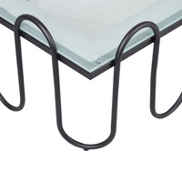 Table basse carrée en acier inoxydable et verre trempé, style moderne et luxueux, pour salon, maison ou hôtel