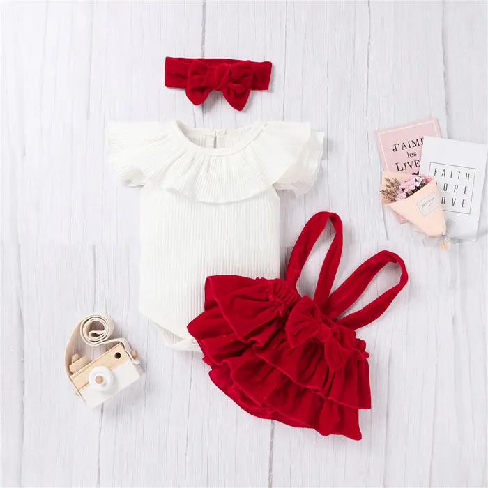New Clothes For Baby Clothing Sets Newborn Girls 3 Piece Sets Tutu With Headband For Toddler Wearing
