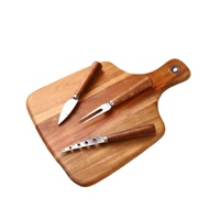 Mini plateau à fromages et charcuteries en bois, portable et durable, idéal pour les voyages, le camping, comme ustensile de cuisine ou comme ensemble cadeau pour une fête prénuptiale ou un anniversaire.