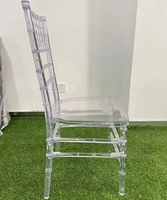 Chaise Napoléon en acrylique transparent en cristal PC empilable durable en gros pour les événements de mariage