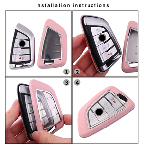 BMW xe sang trọng Key trường hợp chất lượng cao da Key Fob bìa cho X1 X3 X5 X6 2 du lịch 5/7 loạt 3 nút thiết kế - Product Image 6