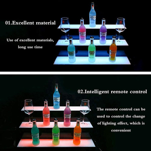 Estante de barra con luz Led de acrílico iluminado de 3 pasos, estante de exhibición de botellas de licor <span class=keywords><strong>para</strong></span> el hogar, Bar comercial, iluminación de bebidas - Product Image 2
