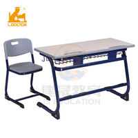 Mobilier scolaire bureau et chaise d'école avec plateau EN MDF et cadre en métal