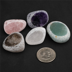 Vente en gros de pierres précieuses en cristal de guérison oeuf de dragon naturel pierre nue section transversale polissage minerai brut pierre de prophétie d'ornement - Product Image 1