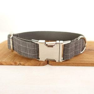 Fabrik Großhandel personal isierte Tweed Hunde halsband mit verstellbaren Riemen benutzer definierte Gravur Logo stilvolle Haustier Halsband - Product Image 6