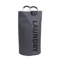 Sac à linge en tissu Oxford pliable 90L, panier de rangement avec poignée et anneau en aluminium pour salle de bain, vêtements sales, vente en gros