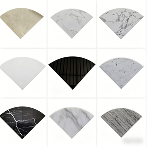 Étagères d'angle de <span class=keywords><strong>douche</strong></span> encastrées murales en résine à motif marbre blanc Calacatta, 15 pouces, personnalisées OEM, pour salle de bain moderne - Product Image 4