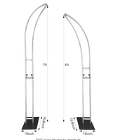 Arche de fleurs en corne de rose en soie artificielle blanche faite à la main pour les décorations de fête de jardin pour les cérémonies de promenade