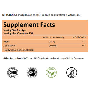 OEM/ODM Luteína Softgel Cápsula Adulto Olho Saúde Vitamina Mineral Suplemento - Product Image 2