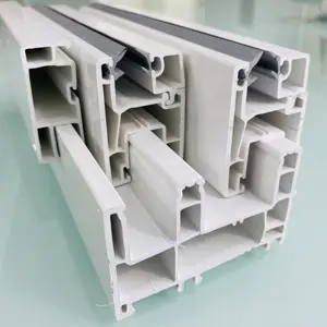 Factory Directly selling 3 tracks 112mm white color Europe style upvc windows doors profiles