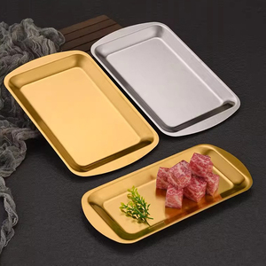 Yurtrain coreano <span class=keywords><strong>piatto</strong></span> <span class=keywords><strong>rettangolare</strong></span> in acciaio inox <span class=keywords><strong>piatto</strong></span> da Barbecue dorato con fondo <span class=keywords><strong>piatto</strong></span> <span class=keywords><strong>piatto</strong></span> fondo <span class=keywords><strong>piatto</strong></span> satinato tecnica - Product Image 2