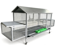 Nouvelles cages à poulets BAIYI de type H avec nid et maison préfabriquée anti-rats pour 3 à 15 poulets, en tôle galvanisée