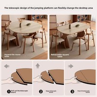 Ensemble table et chaises pliantes de style médiéval avec plateau en bois massif veiné, design rectangulaire compact et réglable