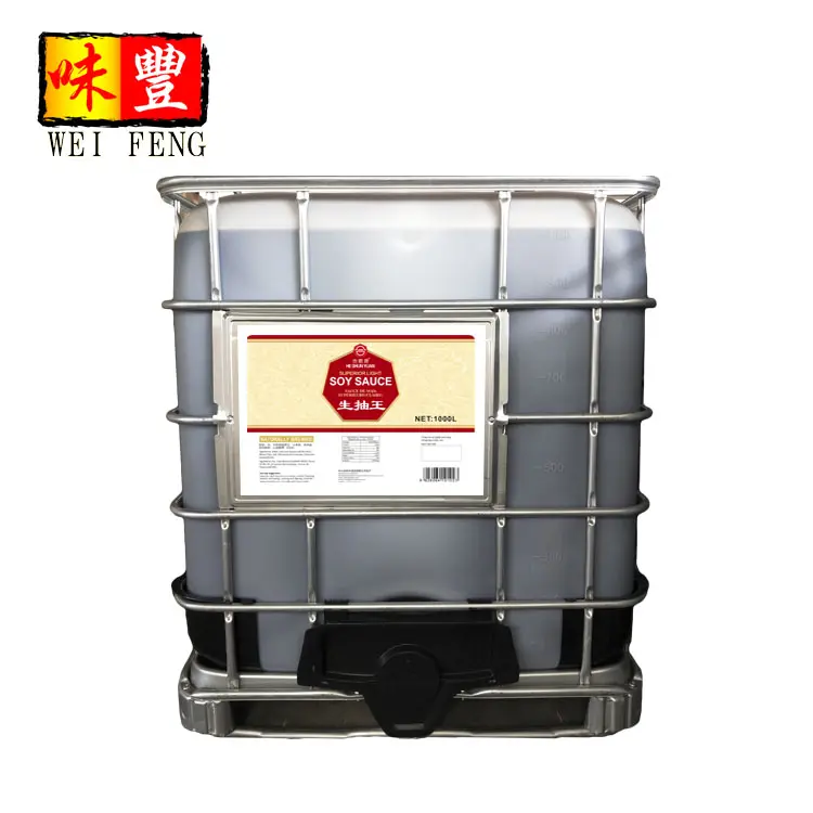 Brewed Soy Sauce HACCP Factory 1000L Brewed Soya Sauce Bulk 1 Ton IBC Tank Concentrate Soy Sauce