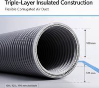 Tuyau d'air flexible A.R.RAIN PE - Tuyau ondulé antibactérien avec design chinois pour usage résidentiel, HVAC, hôpitaux et écoles