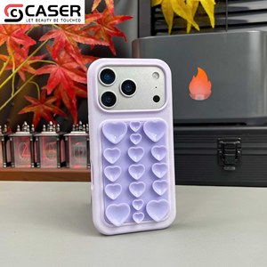 Custodia per <span class=keywords><strong>iPhone</strong></span> 17/16/15/14 in silicone liquido anti-stress con ventosa a <span class=keywords><strong>cuore</strong></span> 3D, effetto pelle, antiurto, colore puro - Product Image 4