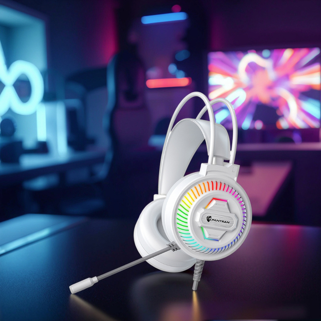 PSH-400 Best Quality RGB Wired Gaming Headset for Girls On-Ear & Over-Ear Leather & Metal Chat Headphones Gaming Earphones