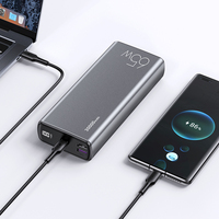 USAMS kabel pengisi daya portabel, Power Bank portabel daya besar 30000mAh dengan 100w Tipe C Pd untuk Laptop