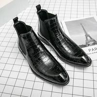 Bottes Chelsea en Cuir Véritable à Motif Vintage de Luxe 2026 pour Hommes – Bottines Plates de Marque Tendance pour Homme