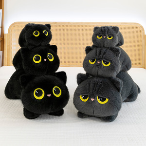 Jouet en peluche <span class=keywords><strong>chat</strong></span> couché mignon avec impression <span class=keywords><strong>de</strong></span> logo personnalisé. Peluche <span class=keywords><strong>de</strong></span> chaton douce et adorable pour une personnalisation légère - Product Image 4