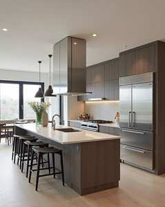 CBMmart formato su misura colore moderno armadio da <span class=keywords><strong>cucina</strong></span> Set <span class=keywords><strong>con</strong></span> <span class=keywords><strong>isola</strong></span> <span class=keywords><strong>tavolo</strong></span> e lavello intero armadio melamina cucine moderne - Product Image 6