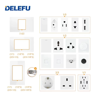 Panneau mural modulaire DELEFU blanc type 118, norme brésilienne, fonction de combinaison libre DIY, bouton d'interrupteur lumineux