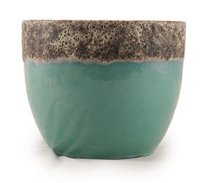 Jardinière en céramique émaillée à la main, texture irrégulière, pot respirant pour jardin intérieur et extérieur - Product Image 1